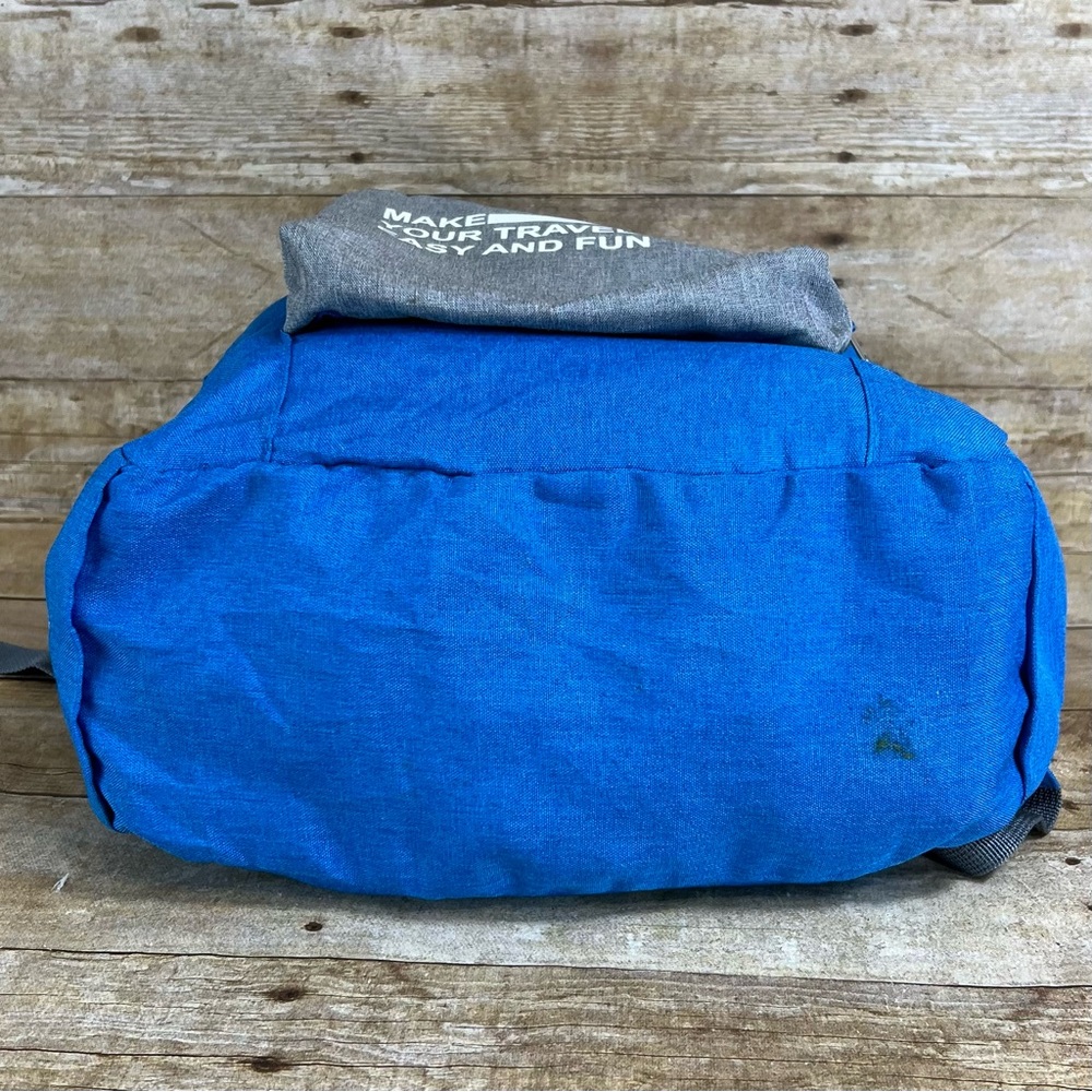 Travel Season Folding Backpack 20 Blue Grey Lightweight Packable Daypack Bag - Picture 9 of 12